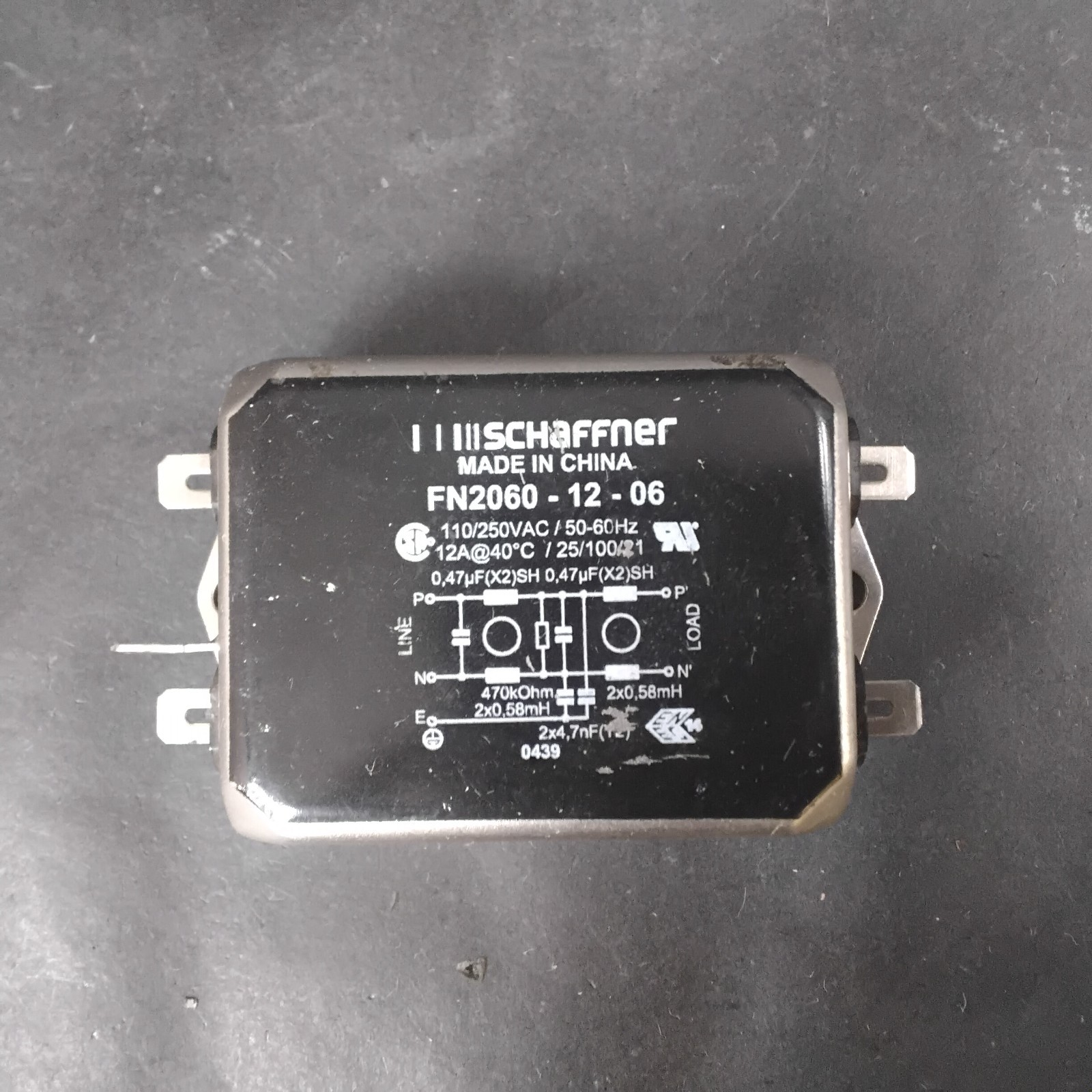 Used SCHAFFNER FN2060-12-06 EMI LINE FILTER ($20 OBO)