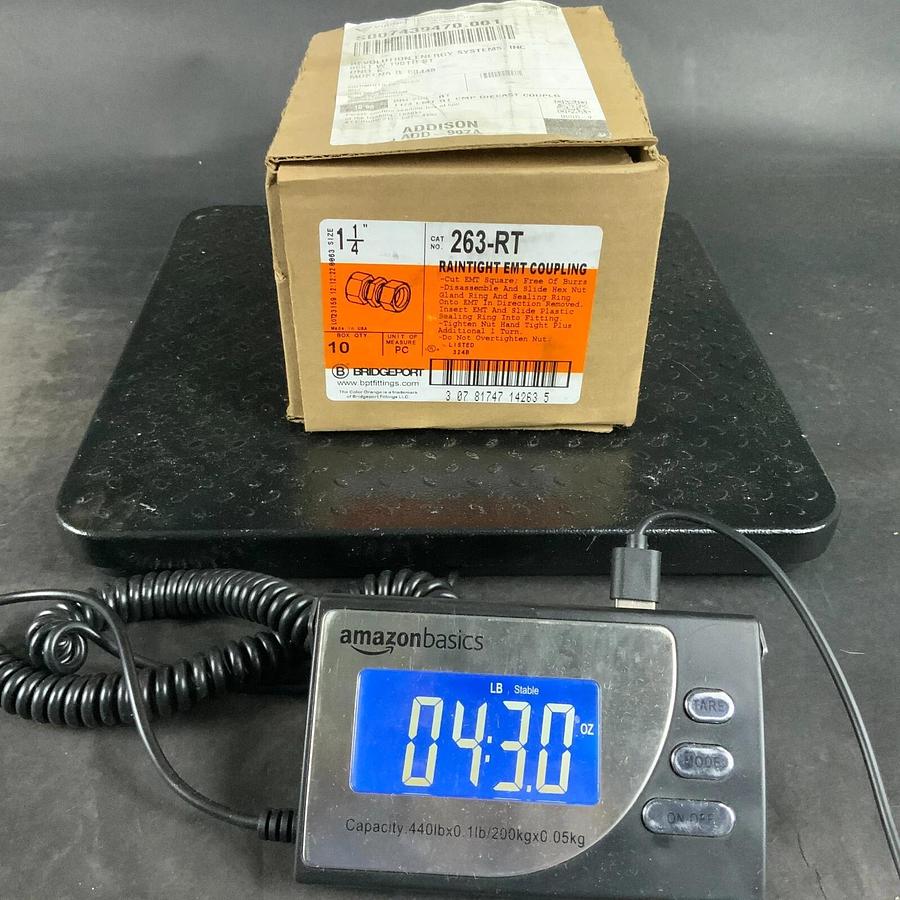 BRIDGEPORT 1-1/4” 263-RT RAINTIGHT EMT COUPLING - SET OF 10 ($45 OBO)