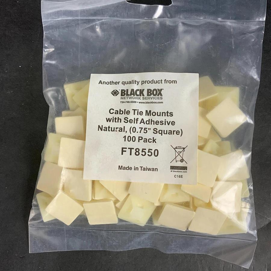 BLACK BOX FT8550 CABLE TIE MOUNTS, SELF ADHESIVE - 100 IN PACK NEW ($8 OBO)