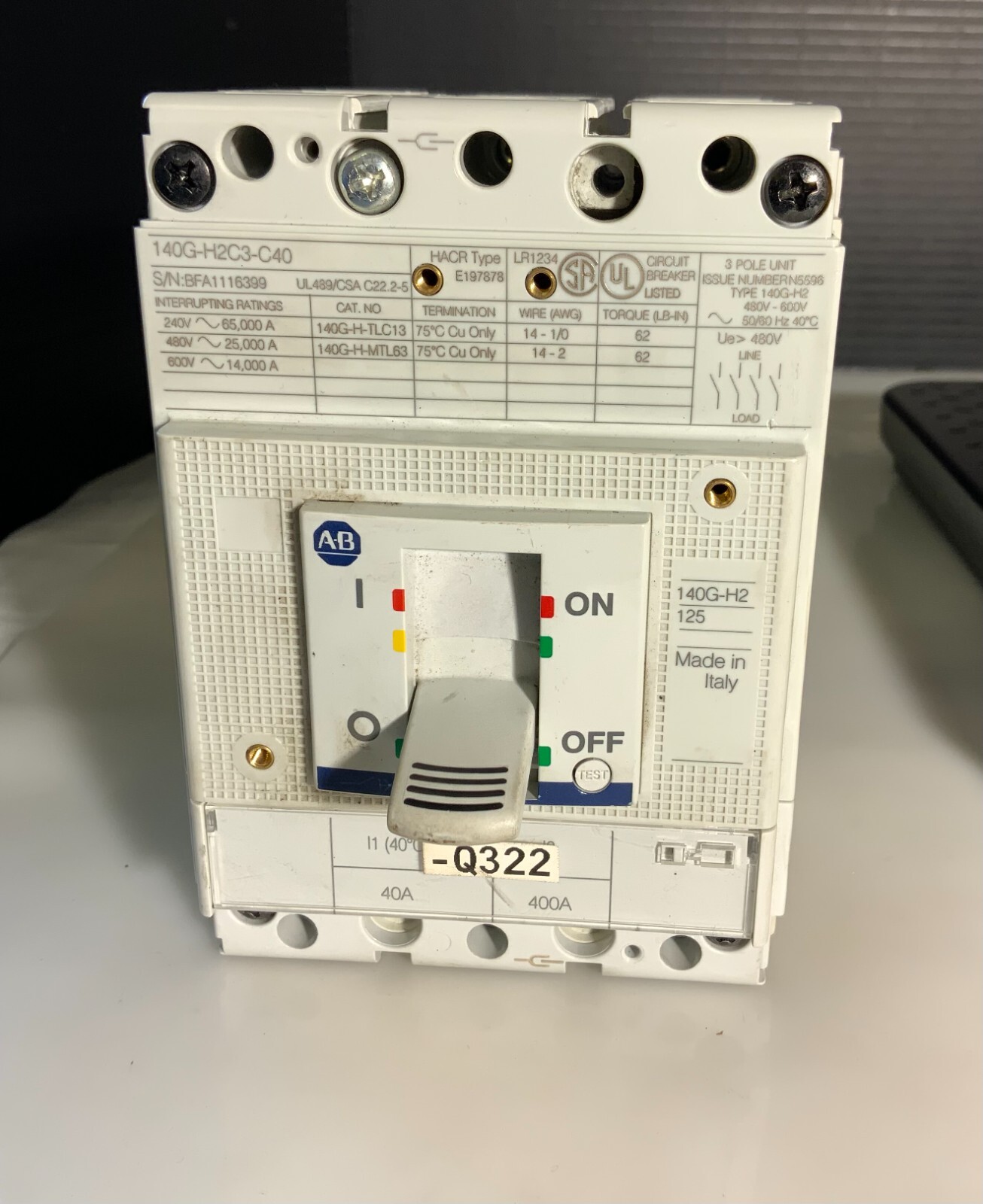 Used ALLEN BRADLEY 140G-H2C3-C40 ($399.99 OBO)