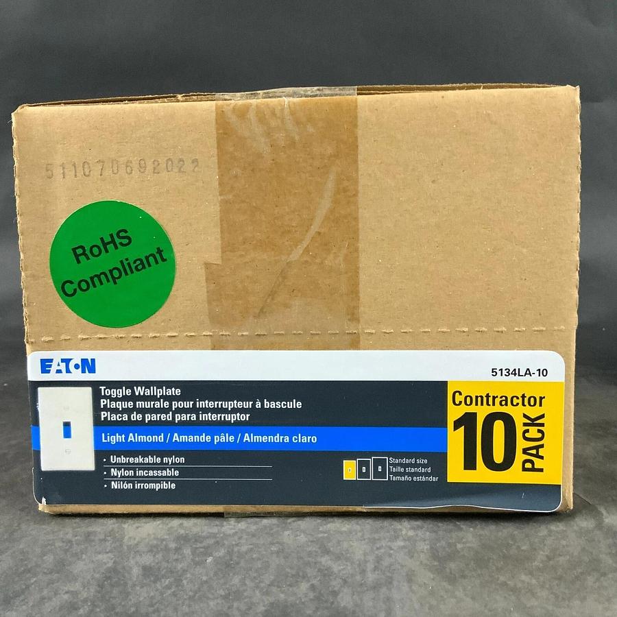 Used EATON 5134LA-10 TOGGLE WALLPLATE - SET OF 10 ($10 OBO)