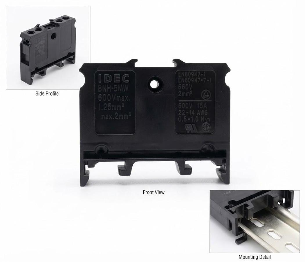 IDEC BNH15MW TERMINAL BLOCK 10A 600V 22-14 AWG | NEW | OPEN BOX | NEGOTIONABLE |