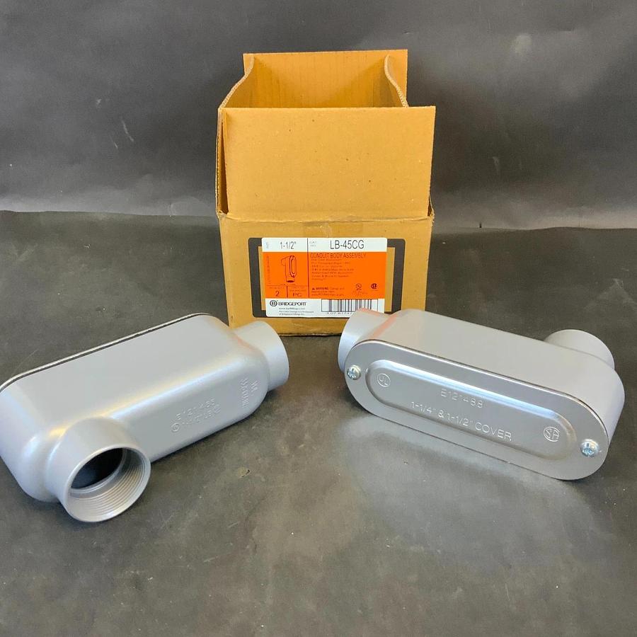 BRIDGEPORT LB-45CG 1-1/2” CONDUIT BODY ASSEMBLY - BOX OF 2 ($30 OBO)
