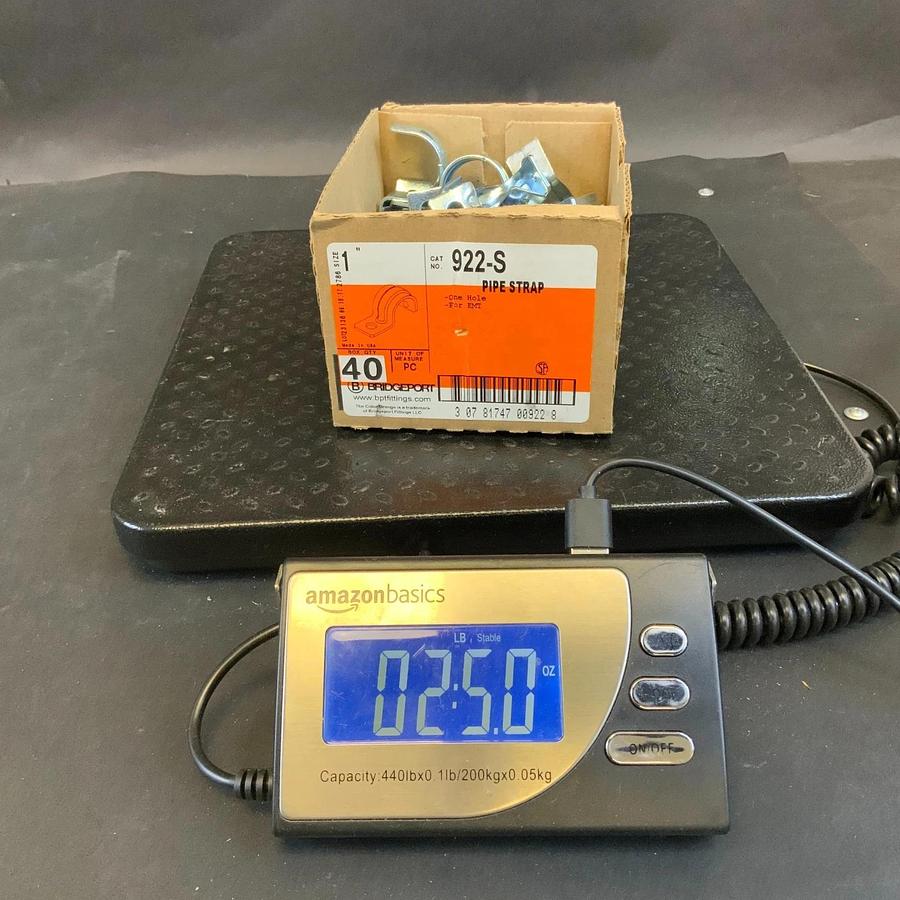 BRIDGEPORT 922-S 1” PIPE STRAP - BOX OF 40 ($15 OBO)
