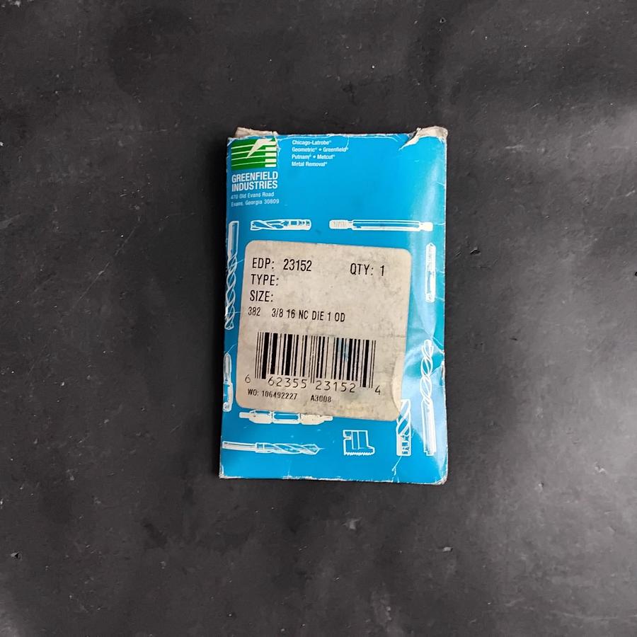 Used GREENFIELD INDUSTRIES 3/8 16NC DIE ($10 OBO)