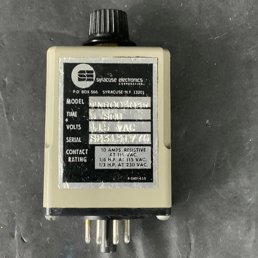 Used SYRACUSE ELECTRONICS TNR00303F TIME DELAY RELAY ( $30 OBO)