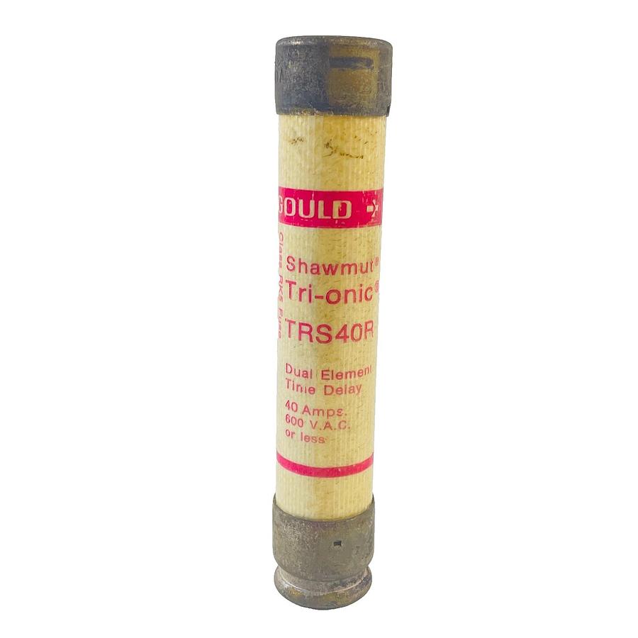Used GOULD SHAWMUT TRS40R TIME DELAY FUSE 40A 600 VAC 300 VDC CLASS RK5