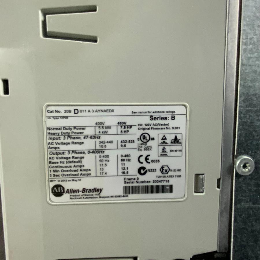 ALLEN BRADLEY 20BD011A3AYNAED0 AC DRIVE ($2500 OBO)