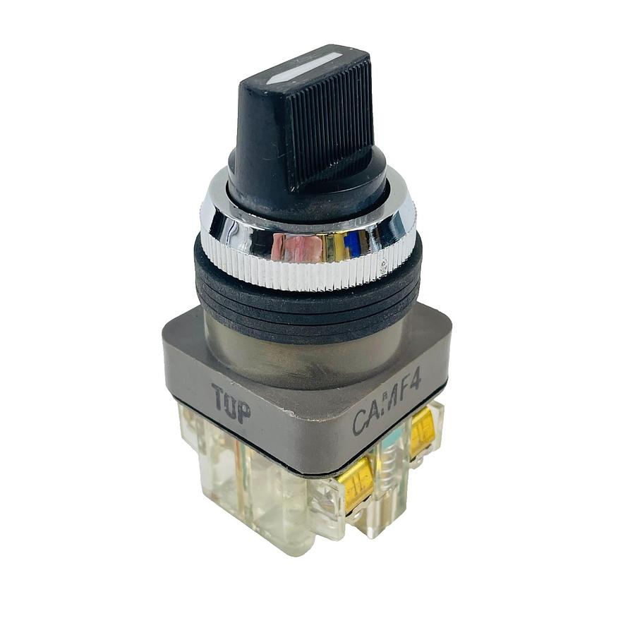 Used GOULD CAMF4 SELECTOR SWITCH ASSEMBLY GRAY LR28098 CONTACT BLOCK REFURBISHED