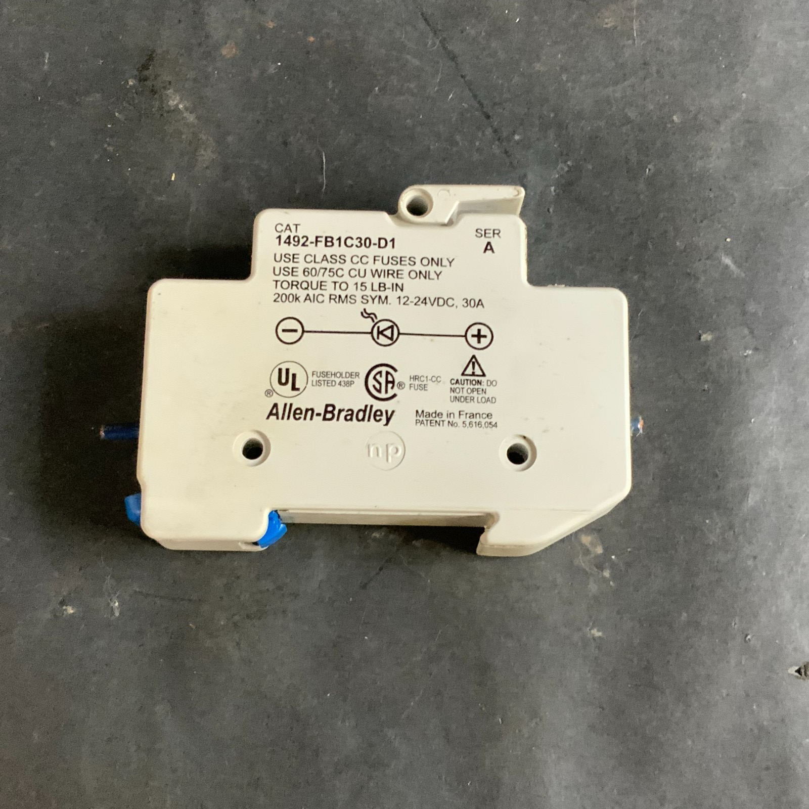 Used ALLEN BRADLEY 1492-FB1C30-D1 FUSE HOLDER CLASS CC ($10 OBO)