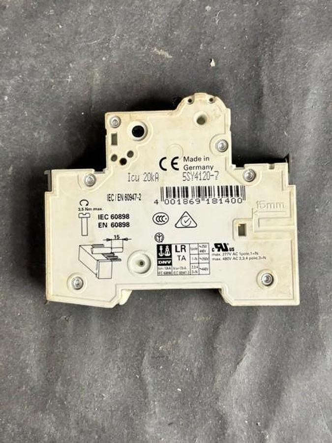 Used SIEMENS 5SY4120-7 CIRCUIT BREAKER