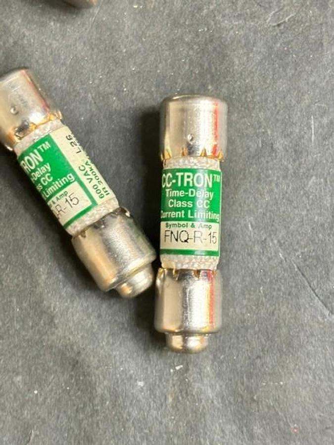 Used BUSSMANN CC-TRON FNQ-R-15 FUSES - GROUP OF 6