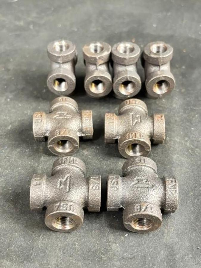 Used ANVIL INTERNATIONAL 1/8" PIPE CROSS FITTINGS 8PCS
