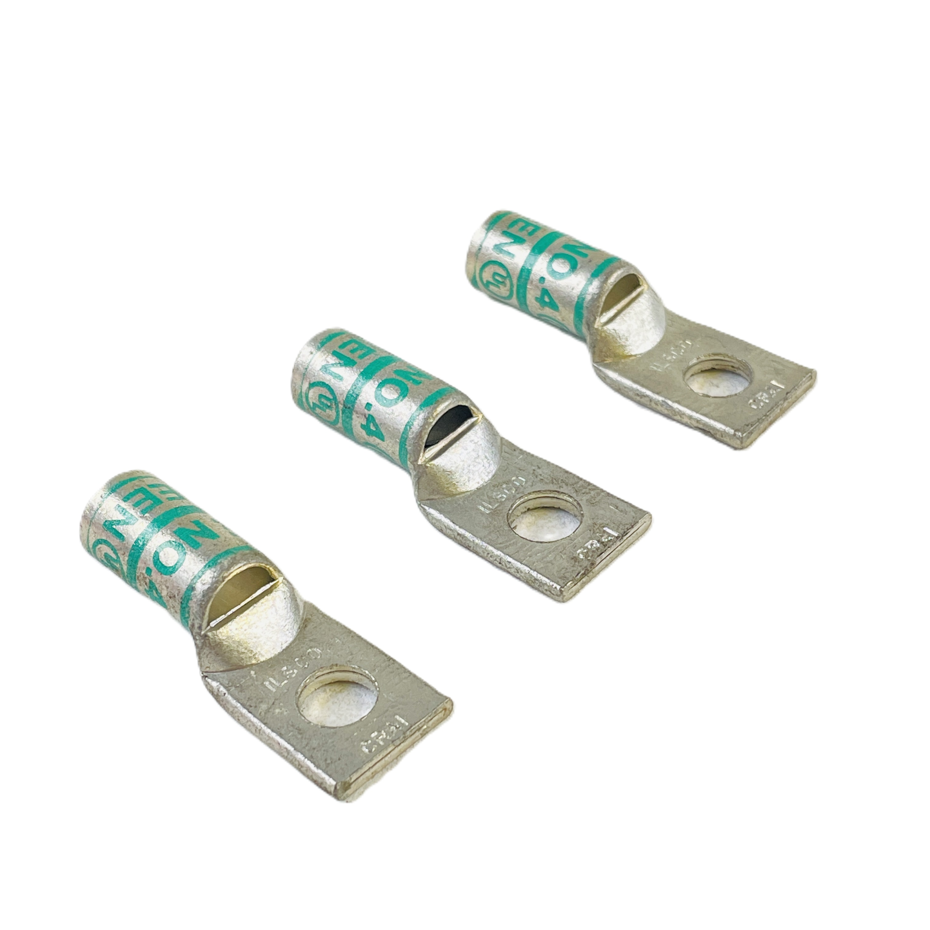 Refurbished LOT OF 3 ILSCO CRA1 COPPER COMPRESSION LUG 1-HOLE DIE NO. 4 GREEN