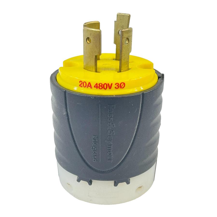 Used PASS & SEYMOUR L1620P TWIST LOCK MALE PLUG 20A 480V REFURBISHED EXCELLENT