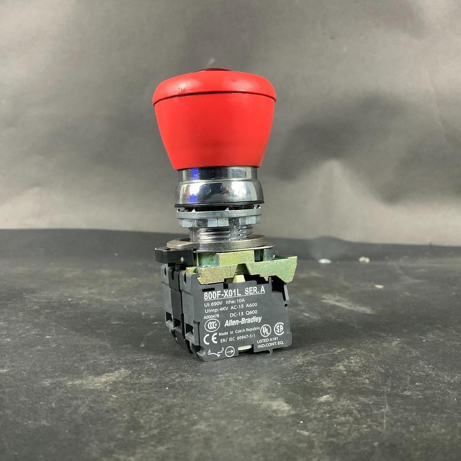 Used ALLEN BRADLEY 800F-X01L SERIES A RED PUSHBUTTON ($25 OBO)