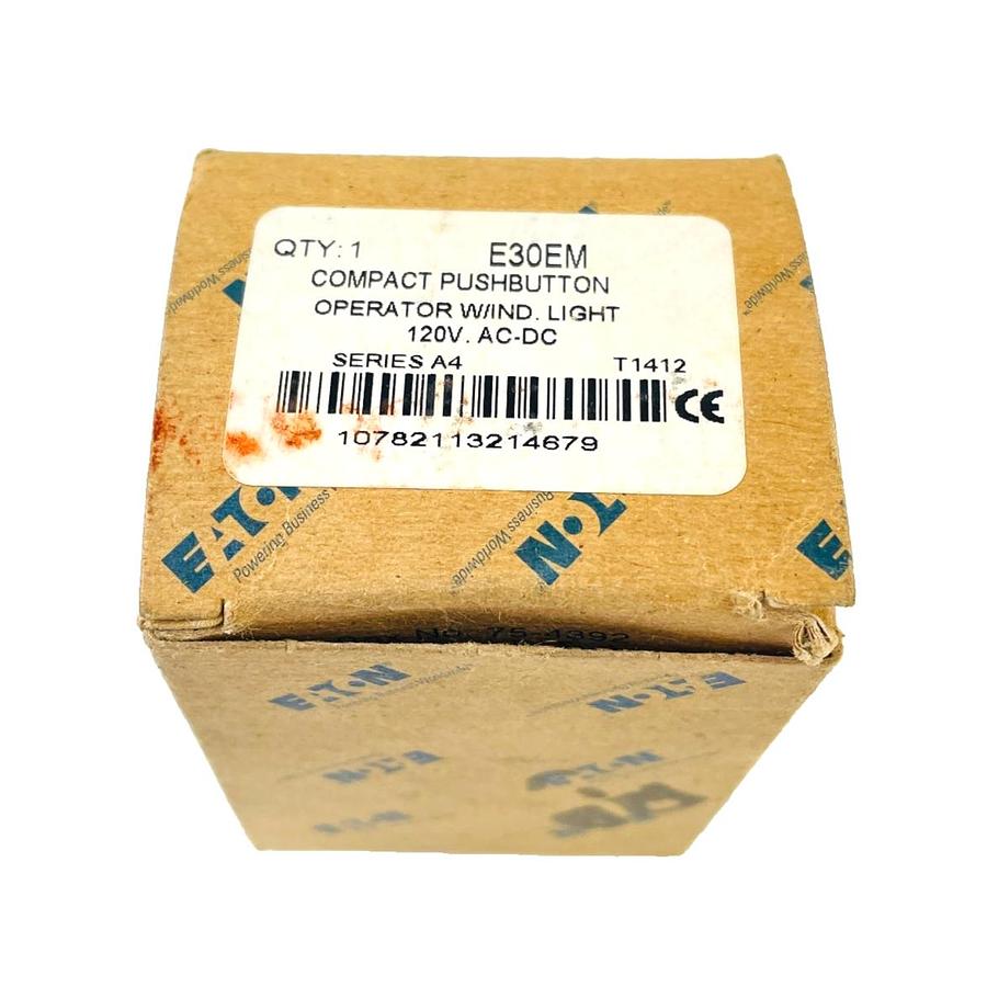 Used EATON E30EM SER A4 COMPACT PUSHBUTTON OPERATOR IND LIGHT 120V AC-DC