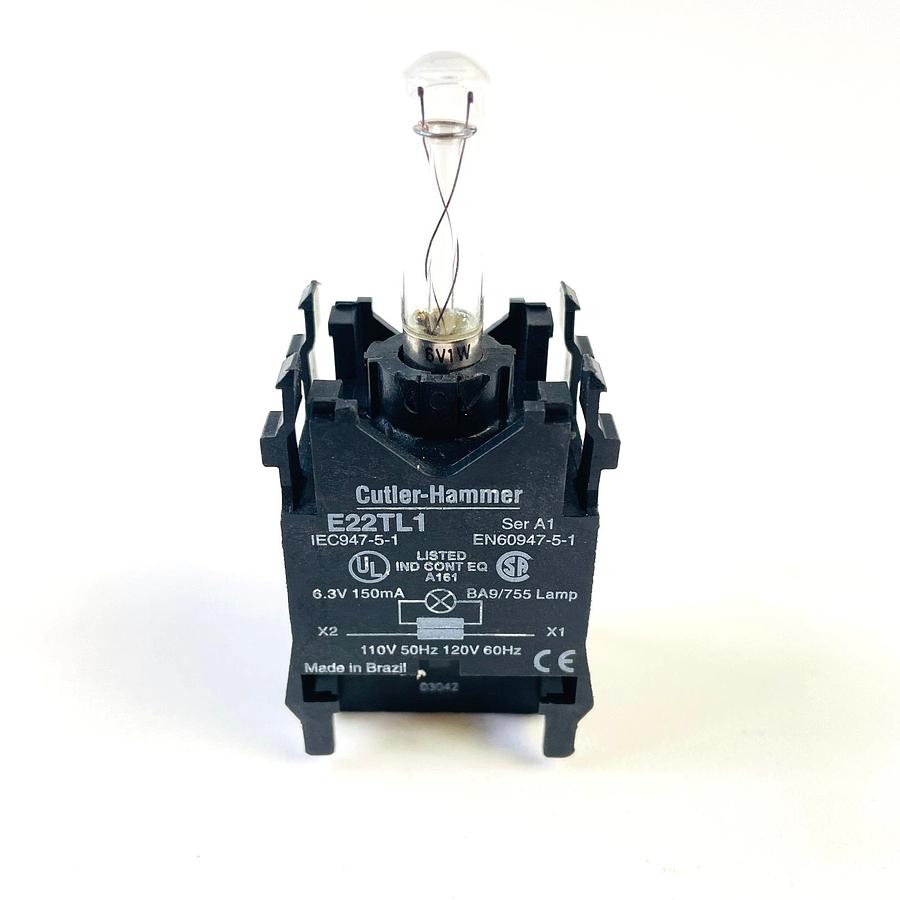 Used CUTLER HAMMER E22TL1 SER A1 TRANSFORMER LIGHT UNIT BA9 LAMP TALL BULB
