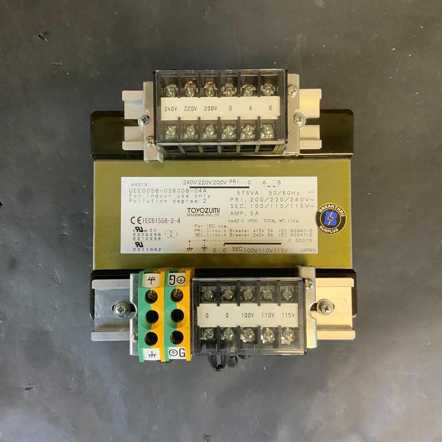 Used TOYOZUMI UEE0058-026008-04A TRANSFORMER ($175 OBO)