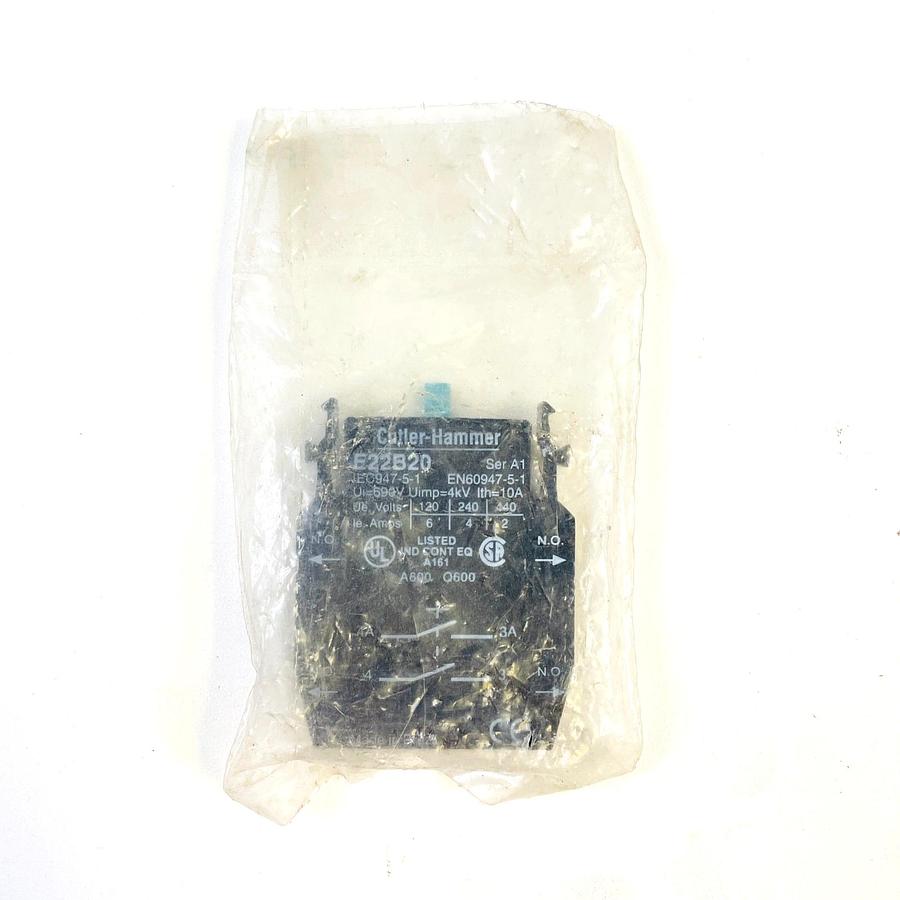 CUTLER HAMMER E22B20 SER A1 CONTACT BLOCK NEW SEALED INDUSTRIAL CONTROL
