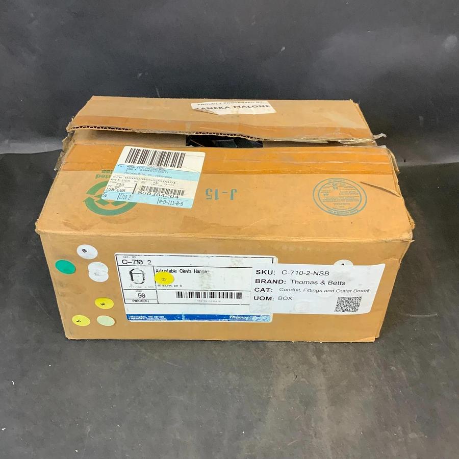 THOMAS & BETTS C-710 2 ADJUSTABLE CLEVIS HANGER - BOX OF 51 ($150 OBO)