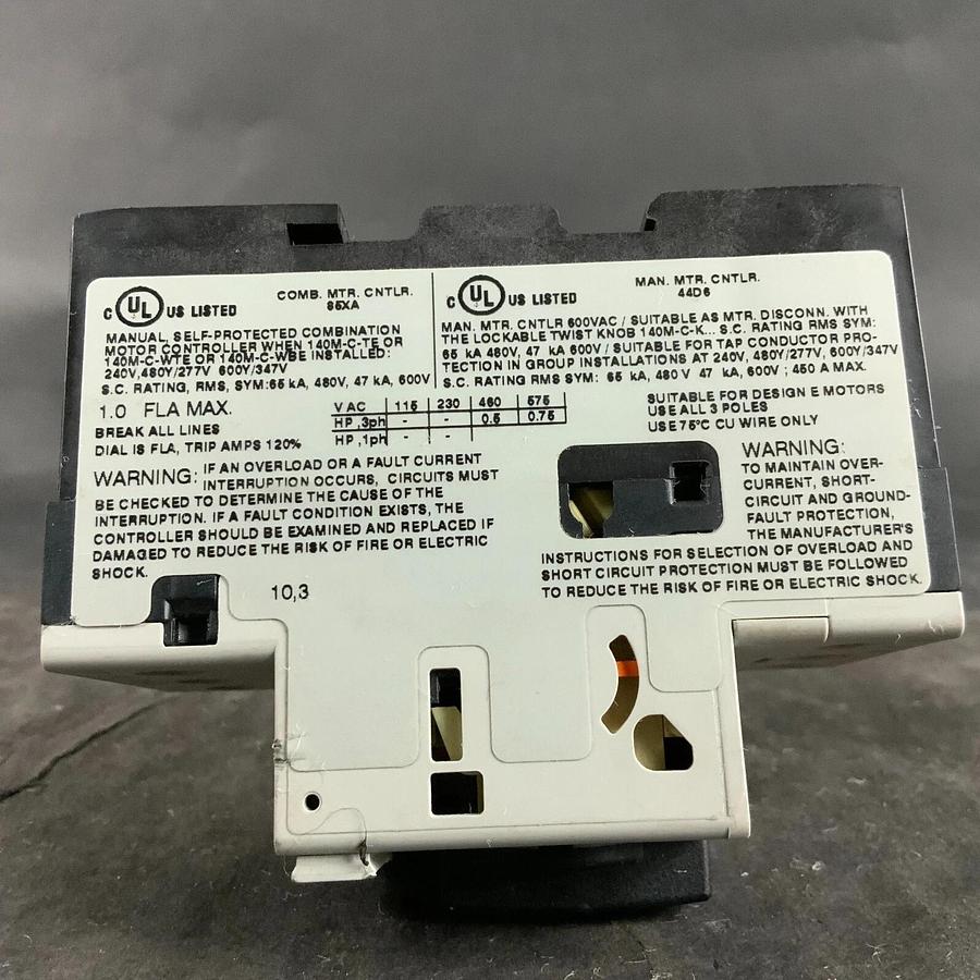 ALLEN BRADLEY 140M-C2E-B10 CIRCUIT BREAKER ($35 OBO)