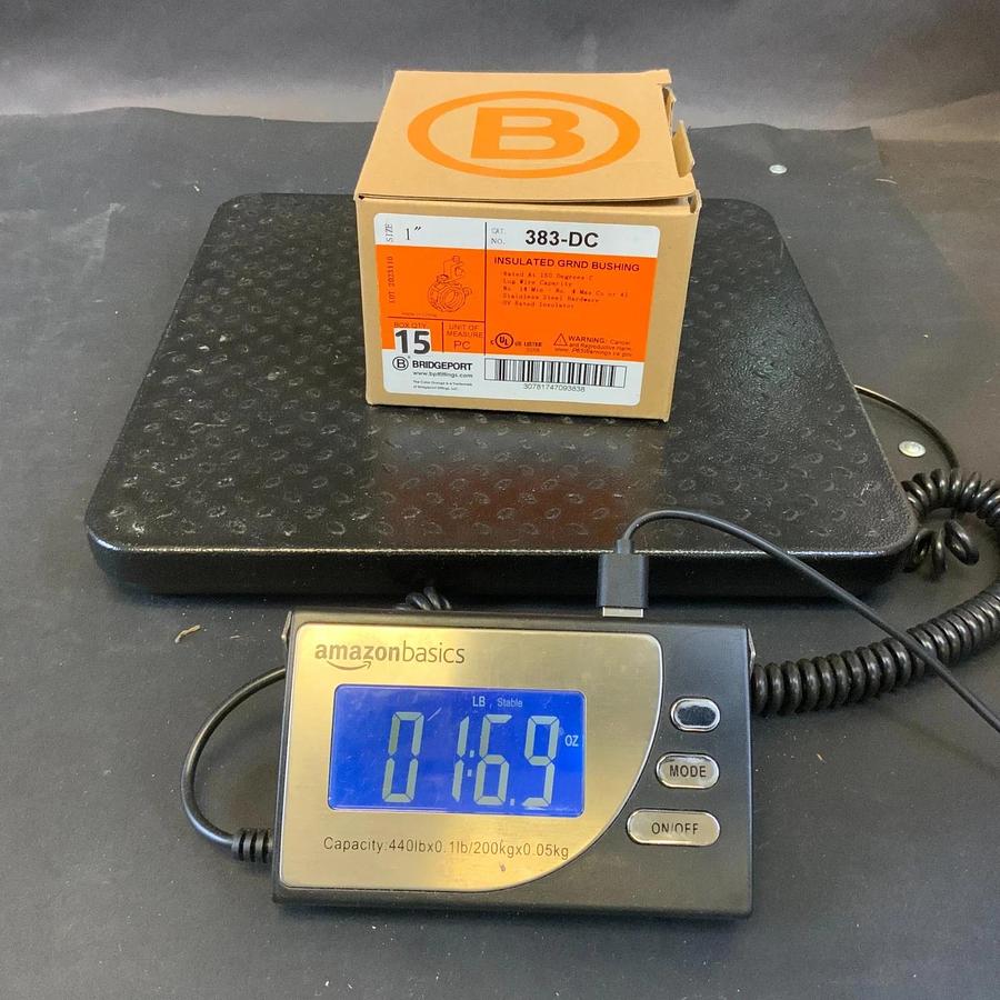 BRIDGEPORT 383-DC 1” INSULATED GROUND BUSHING - BOX OF 15 ($30 OBO)