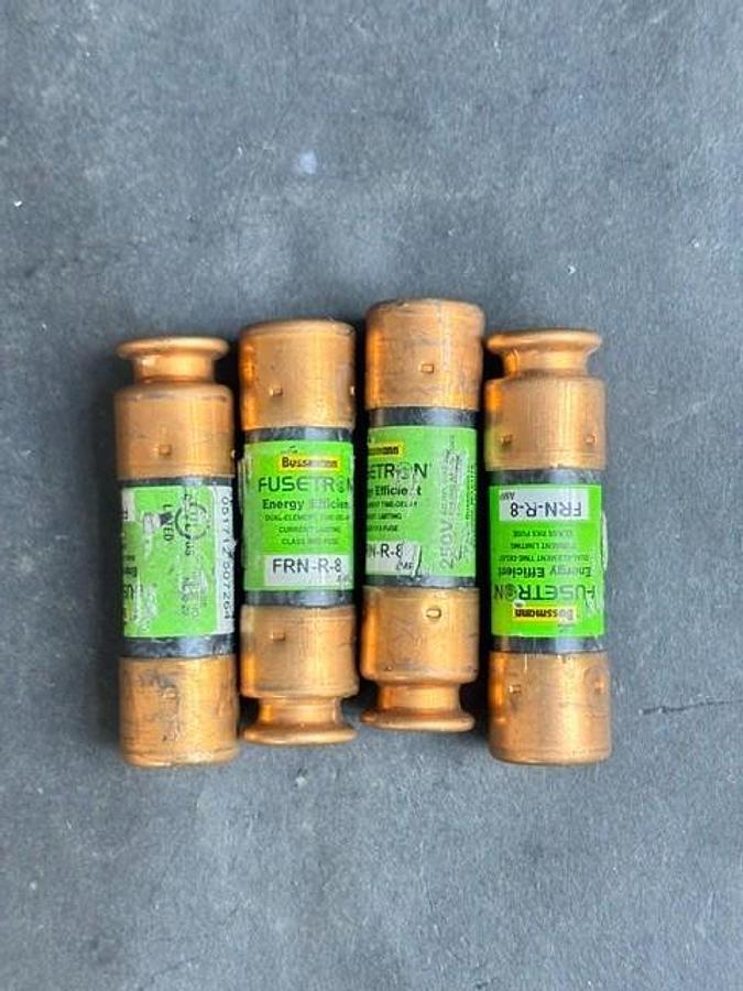 Used BUSSMANN FUSETRON FRN-R-8 FUSES - GROUP OF 4