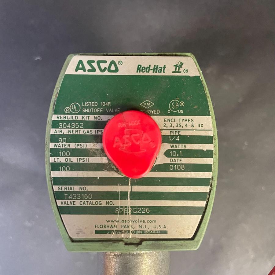Used ASCO RED HAT II 8262G226 2-WAY SOLENOID VALVE