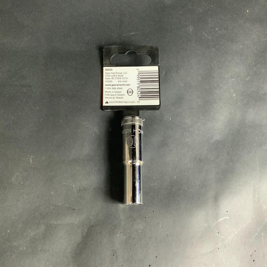 Used GEARWRENCH 80524 3/8" DRIVE 10MM 12-POINT DEEP METRIC SOCKET CHROME ($5 OBO)