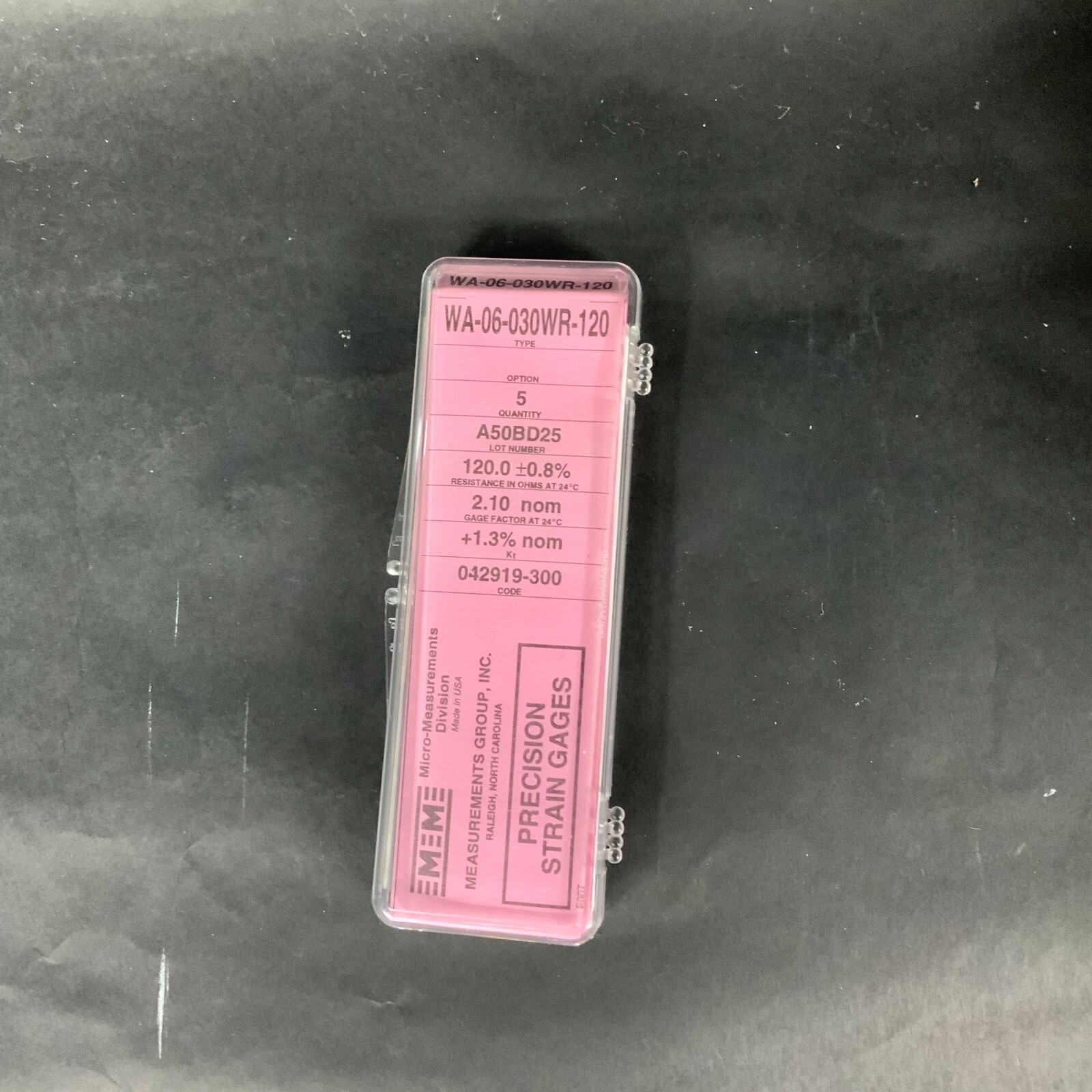Used MICRO-MEASUREMENTS WA-06-030WR-120 PRECISION STRAIN GAUGE - 1 UNIT ($5 OBO)