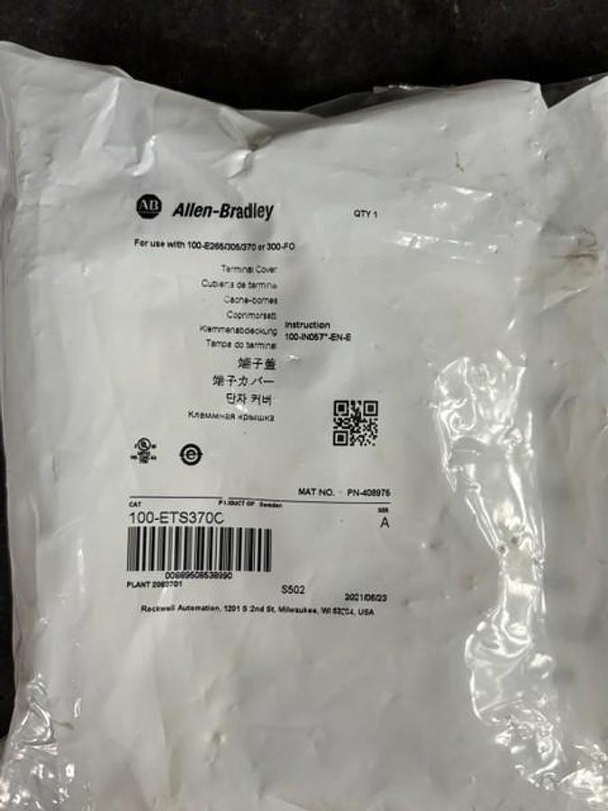 Used ALLEN BRADLEY 100-ETS370C TERMINAL SHROUDS
