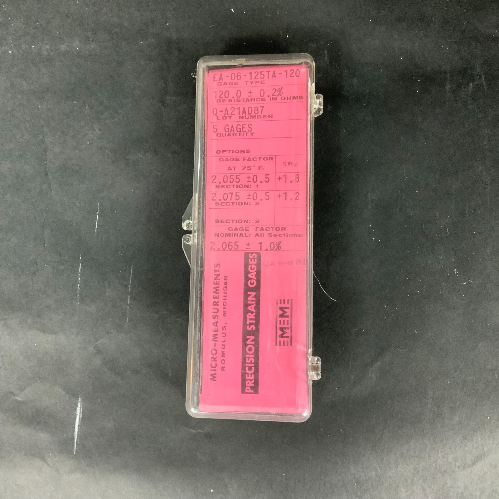 Used MICRO-MEASUREMENTS EA-06-125TA-120 PRECISION STRAIN GAUGE - 1 UNIT ($5 OBO)