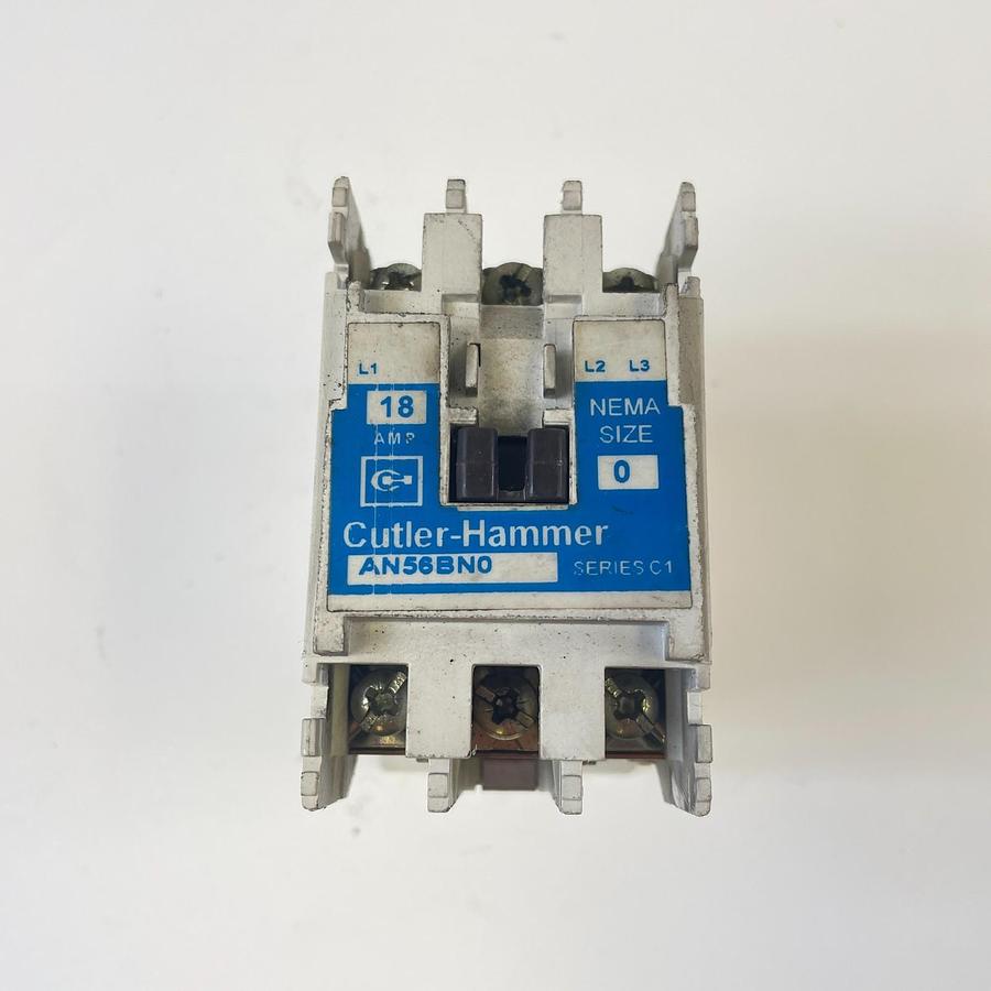 Used CUTLER HAMMER AN56BN0 SERIES C1 NEMA SIZE 0 MAGNETIC MOTOR STARTER CONTACTOR
