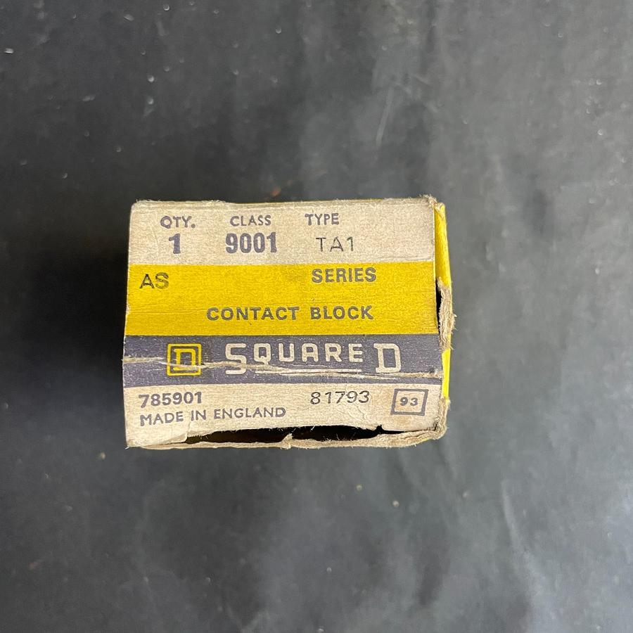 Used SQUARE D 9001-TA1 SERIES A CONTACT BLOCK TYPE TA1 1NC 600VAC 120VDC OEM