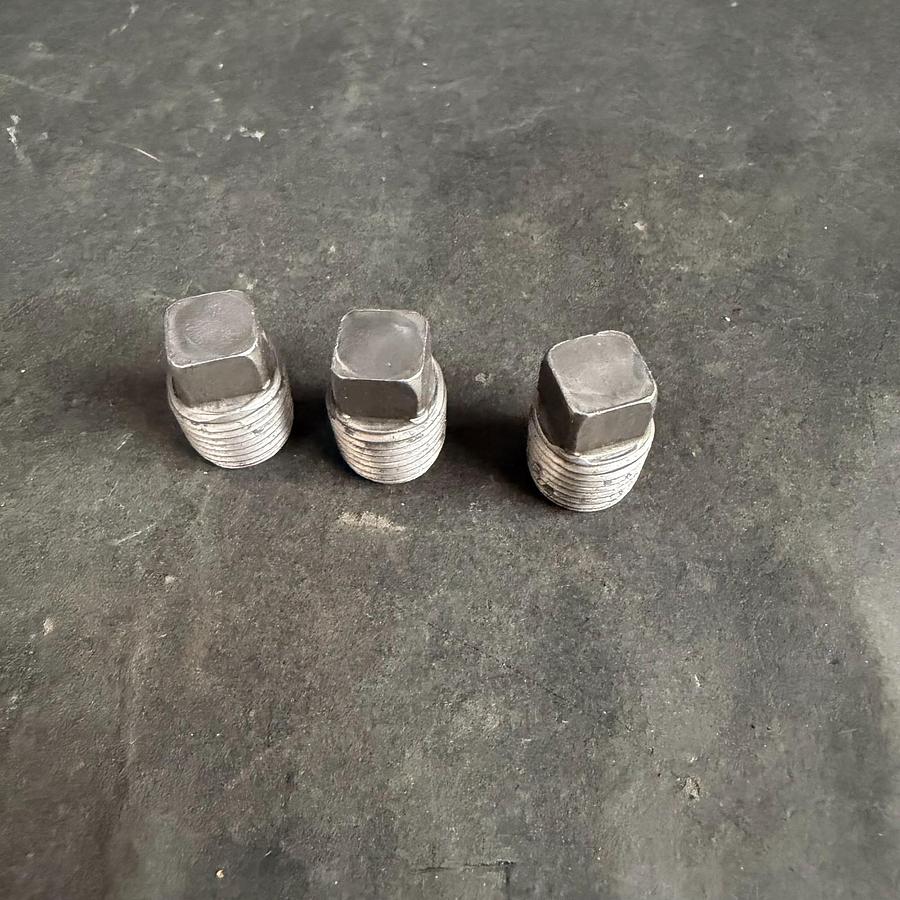 Used MSC 1/4” BLK SQUARE HEAD PLUG - SET OF 3