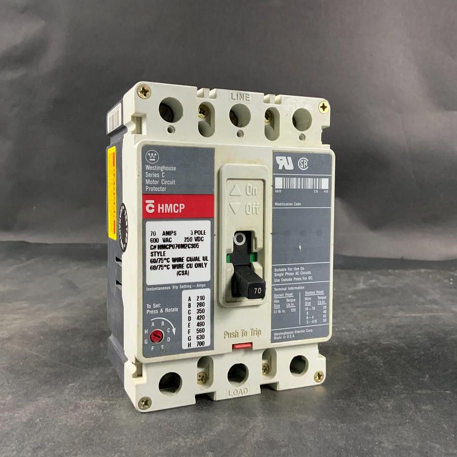 Used WESTINGHOUSE HMCP070M2CS05 SERIES C MOTOR CIRCUIT PROTECTOR ($270 OBO)