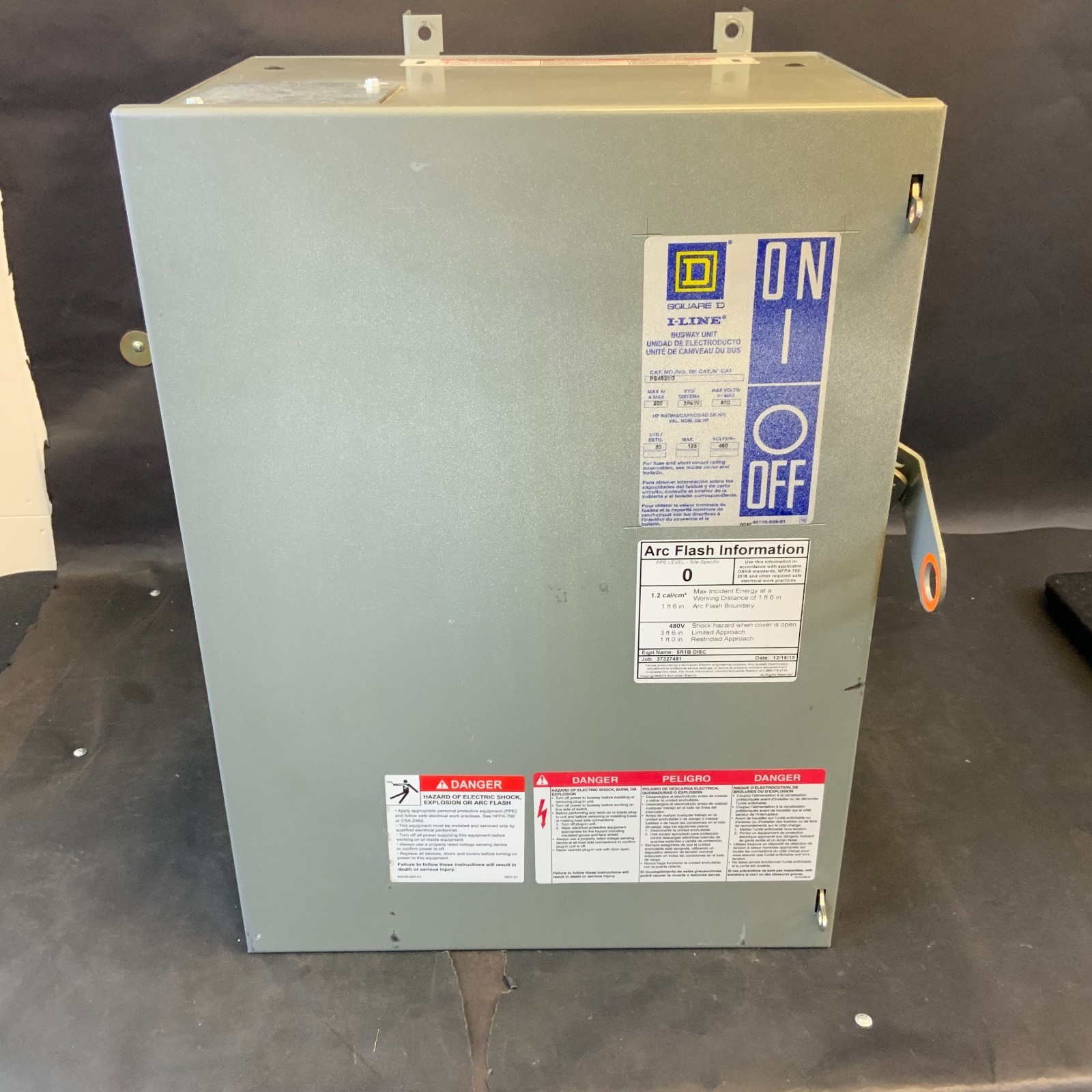 Used SQUARE D I-LINE PS4620G BUSWAY PLUG-IN UNIT ($1500 OBO)