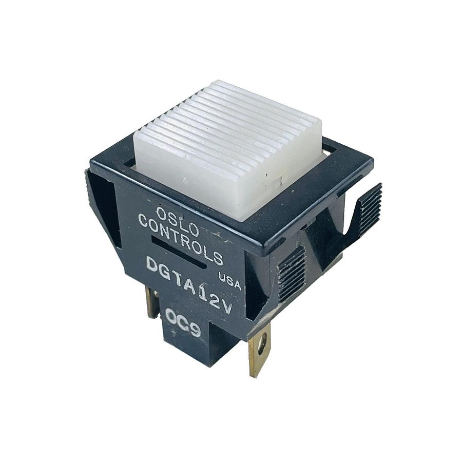 Used OSLO CONTROLS DGTA12V ILLUMINATED PUSHBUTTON SWITCH 12V WHITE SQUARE LENS