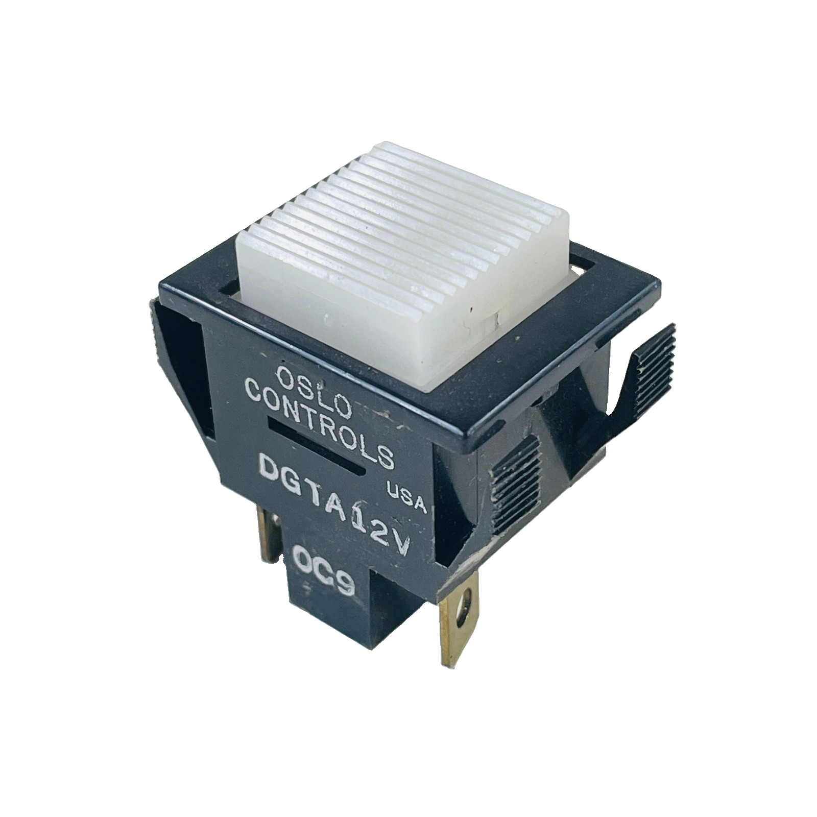 Used OSLO CONTROLS DGTA12V ILLUMINATED PUSHBUTTON SWITCH 12V WHITE SQUARE LENS