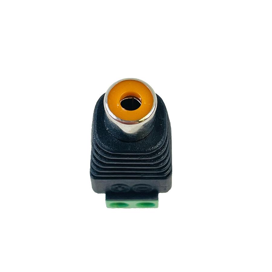 Used SECO-LARM ENFORCER CA-121T FEMALE RCA TO 2-PIN SCREW TERMINAL ADAPTER