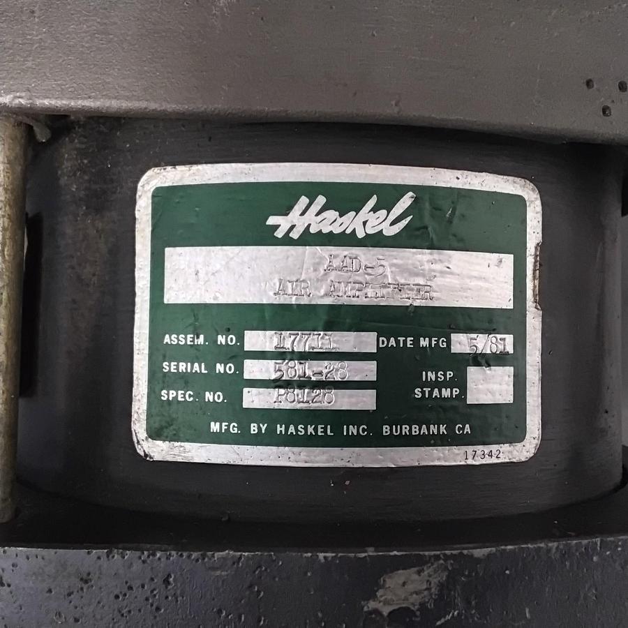 Used HASKEL AAD-5 PRESSURE AMPLIFIER BOOSTER PUMP ($800 OBO)
