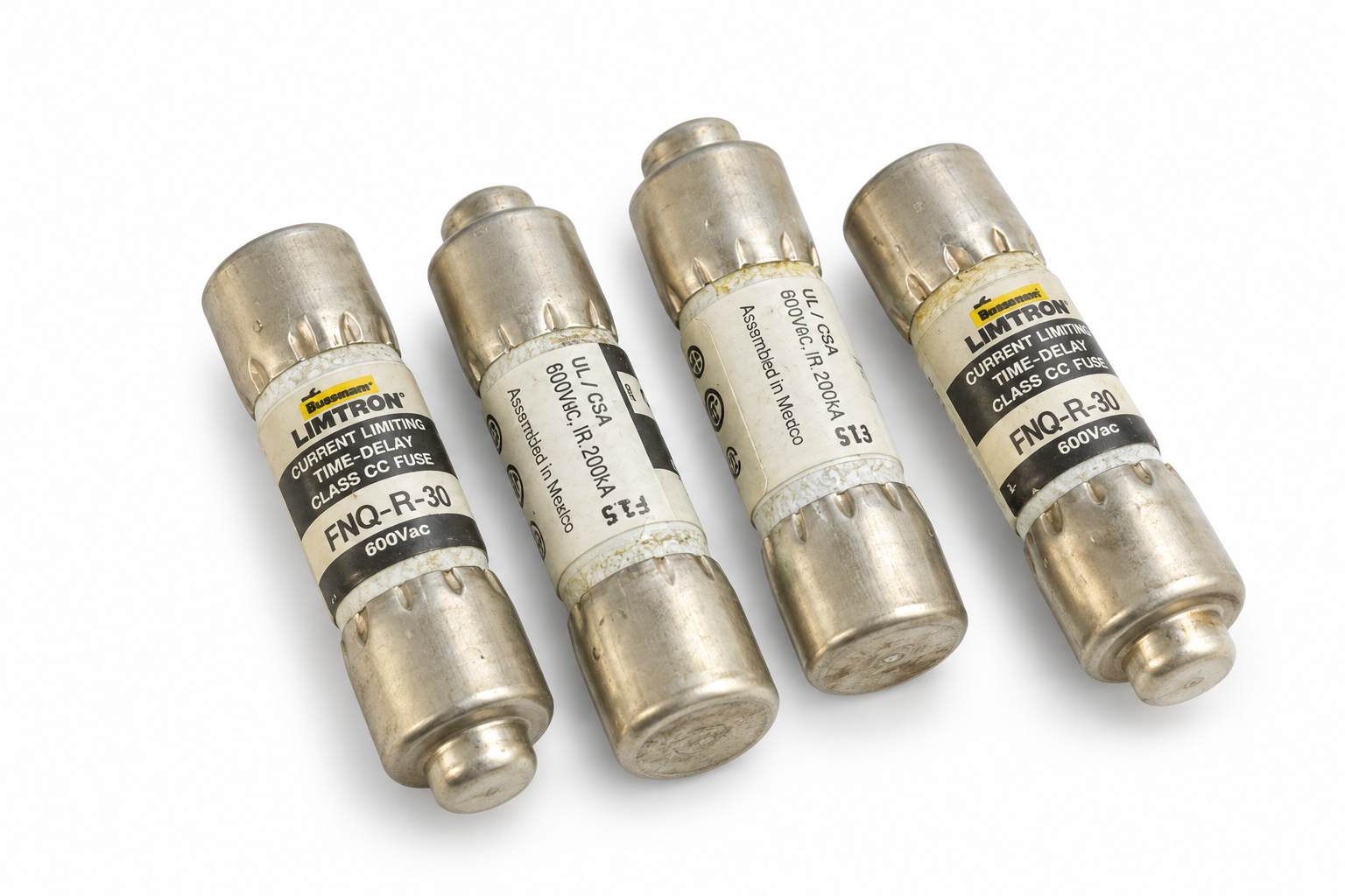 Used EATON BUSSMANN FNQ-R-30 LIMITRON FUSES - GROUP OF 4