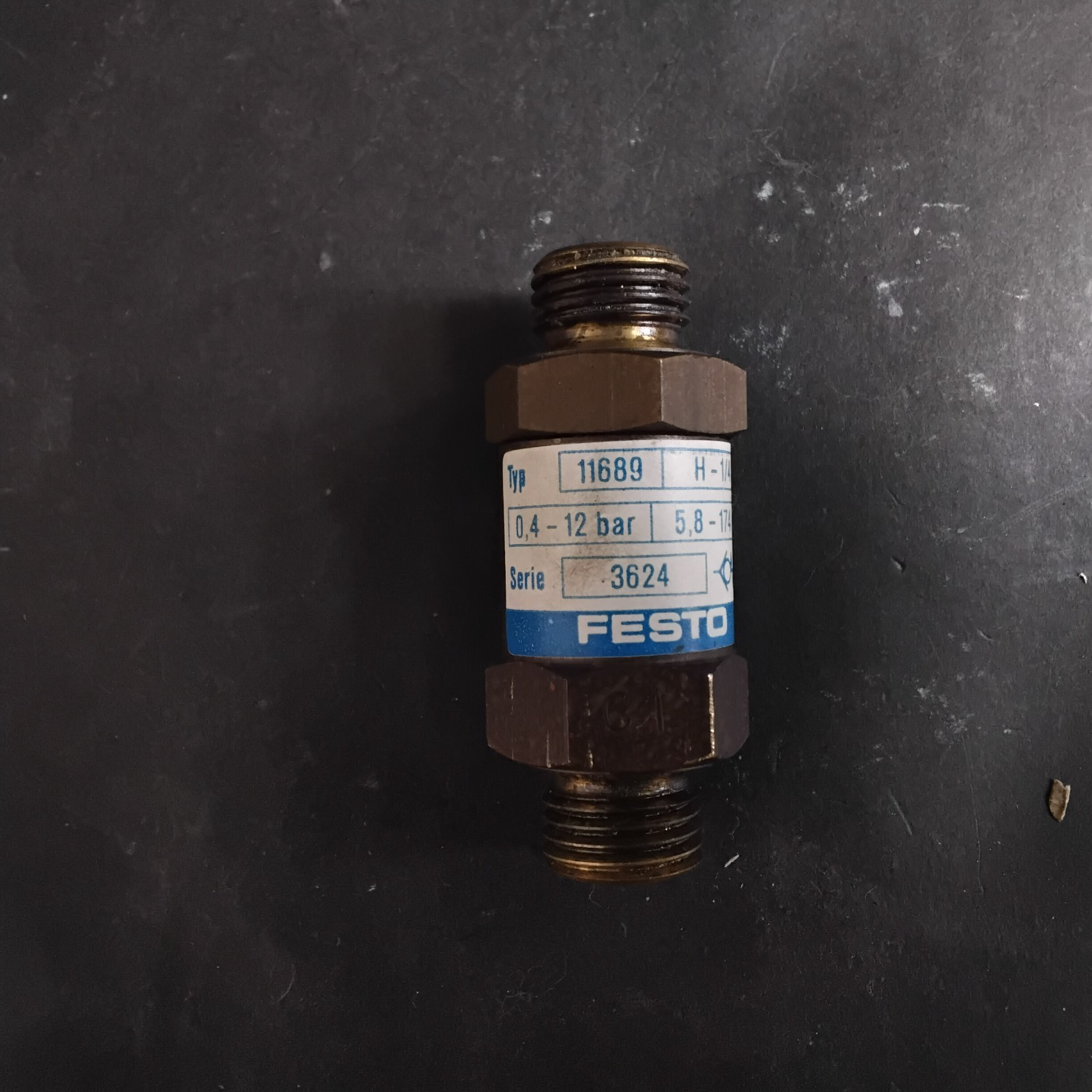 Used FESTO 11689 H-1/4-B NON-RETURN CHECK VALVE ($15 OBO)