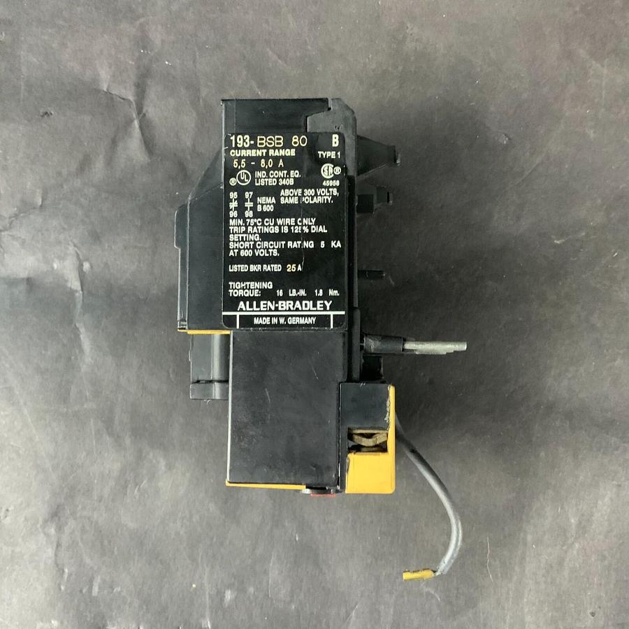 Used ALLEN BRADLEY 193-BSB80 B OVERLOAD RELAY ($10 OBO)