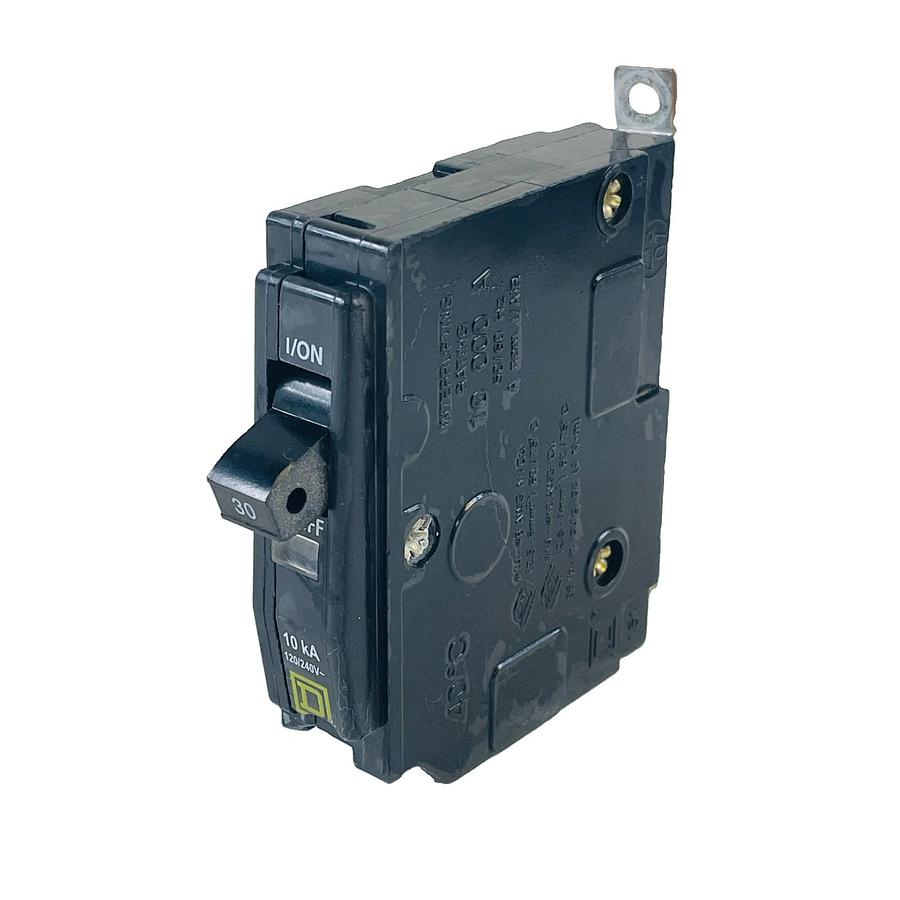 Used SQUARE D QOB130 30A 1-POLE 120/240V 10KA BOLT-ON CIRCUIT BREAKER HACR TYPE