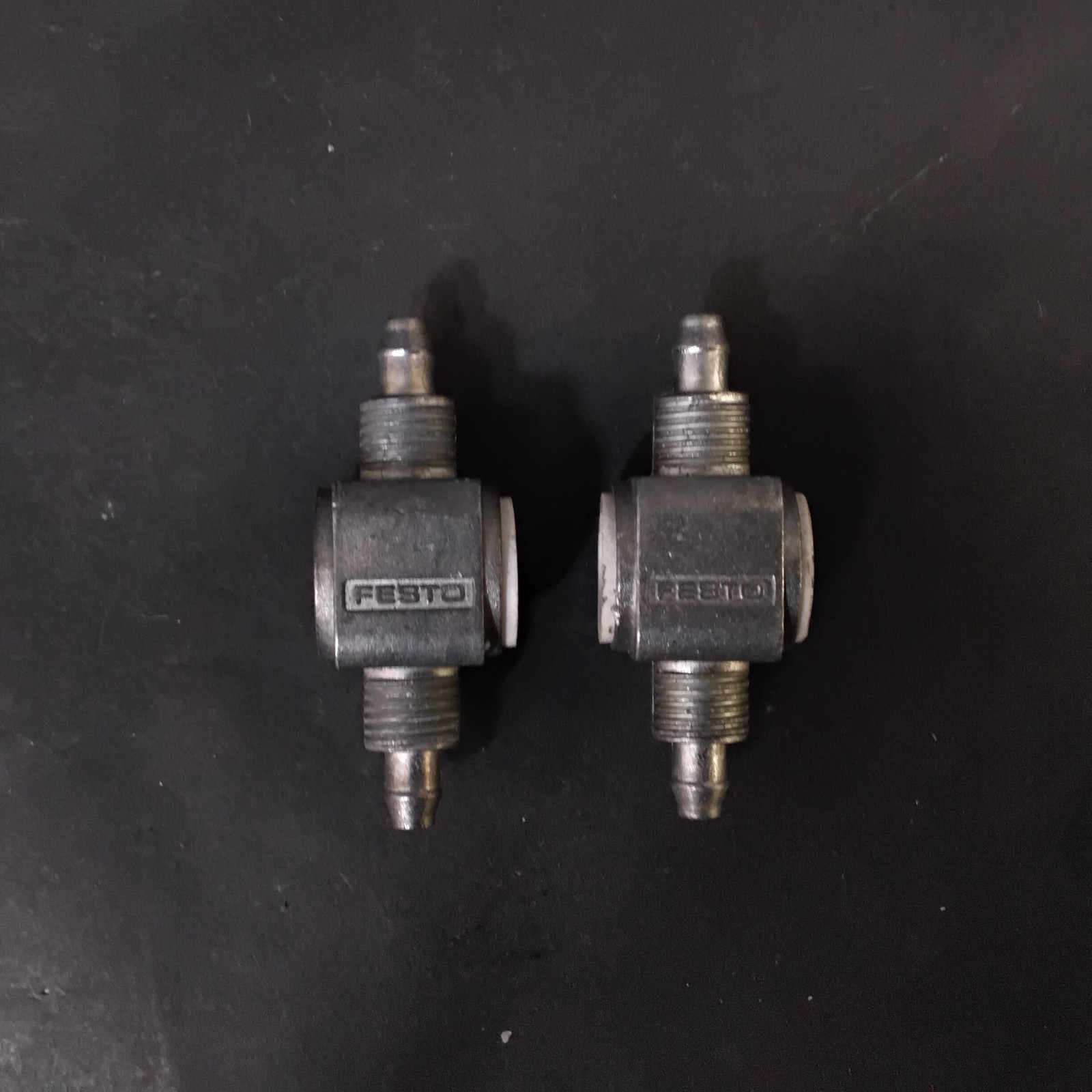 Used FESTO GRLA ONE-WAY FLOW CONTROL VALVES- GROUP OF 2 ($6 OBO)
