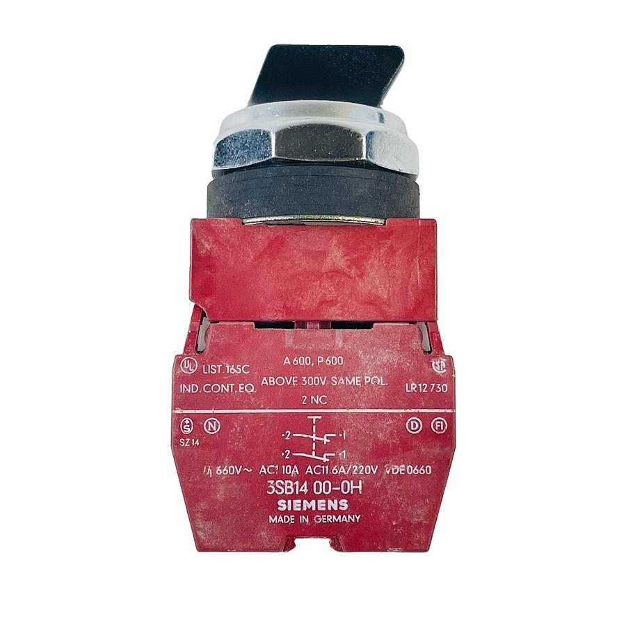 Used SIEMENS 3SB03-3MKB 3-POS SELECTOR SWITCH 22MM 3NC 1NO 3SB1400-0A 3SB1400-0H 10A