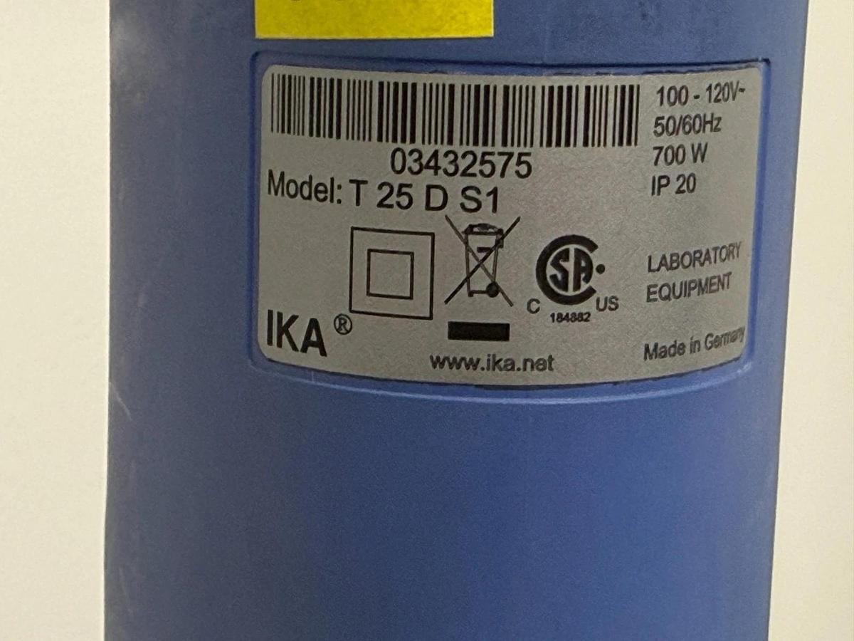 Used IKA T25 Digital ULTRA-TURRAX Homogenizer Disperser with 10-1500ml Tool & Stand