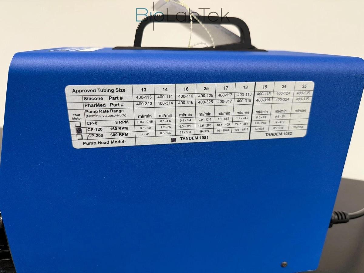Parker SciLog ChemTec CP-120 peristaltic Metering pump w Tandem 1081 tube head